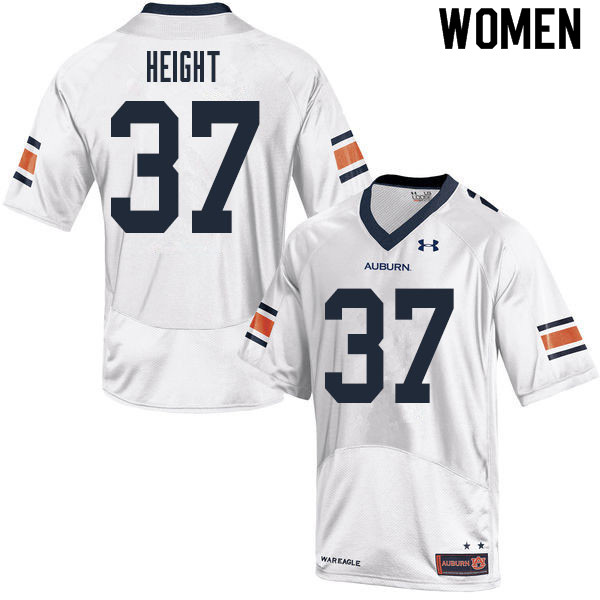 Women #37 Romello Height Auburn Tigers College Football Jerseys Sale-White - Click Image to Close